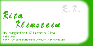 rita klimstein business card